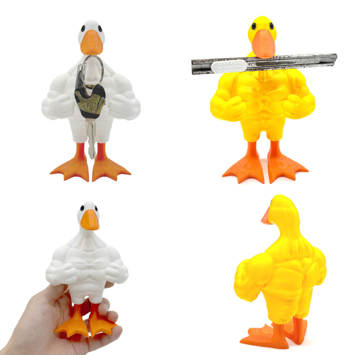 Creative Funny Muscular Duck Magnetic Statue