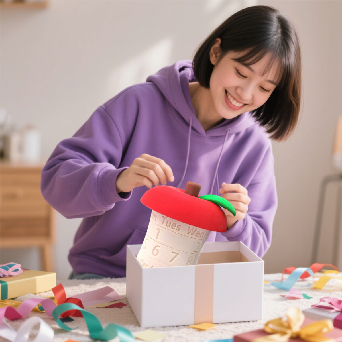 Apple-Shaped Rotating Calendar