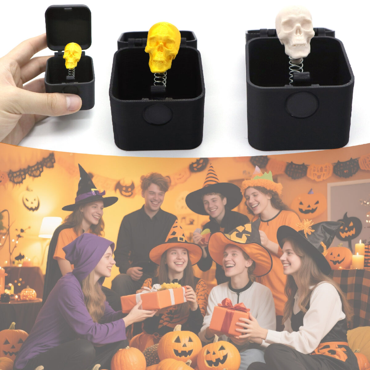 Skeleton Head in a Box