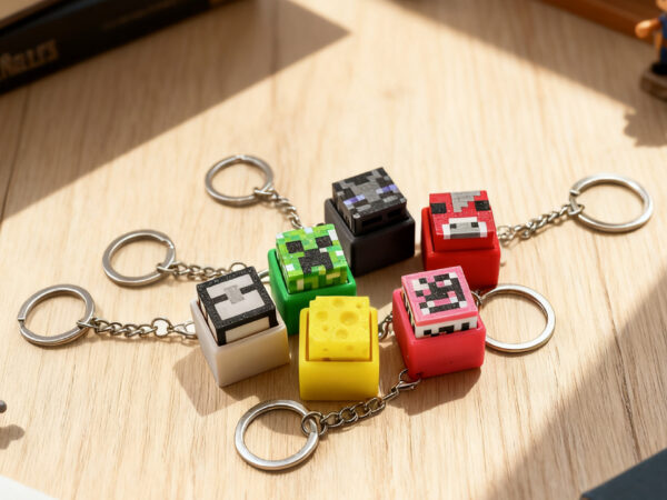 Minecraft Fidget Button Keychain