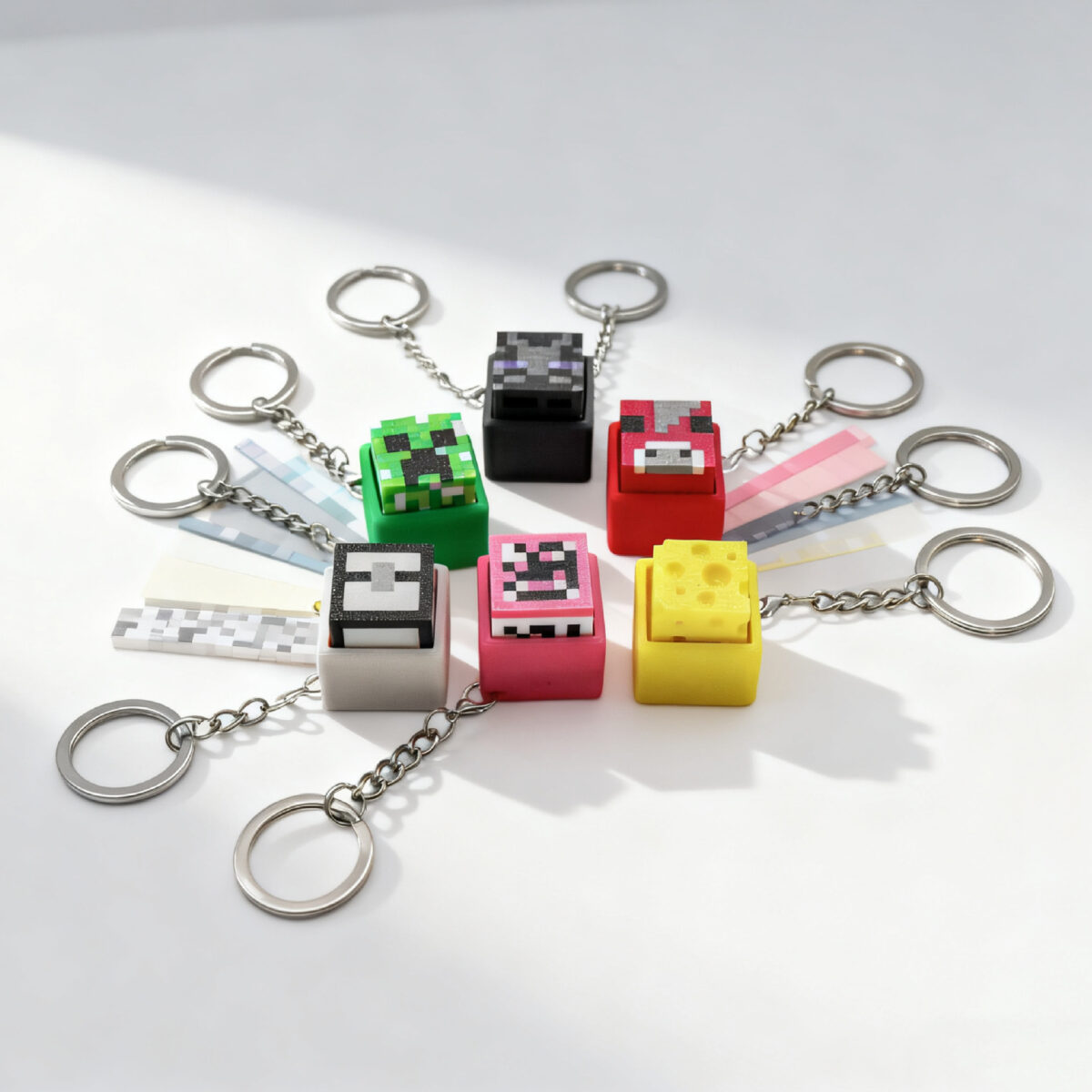 Minecraft Fidget Button Keychain
