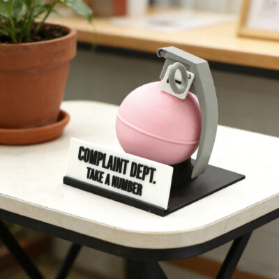 Complaint Department Grenade Desk Sign
