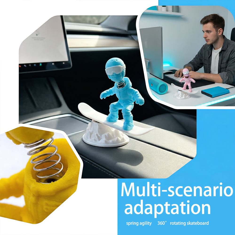 Inertia Skiing Man Car Dashboard Ornament