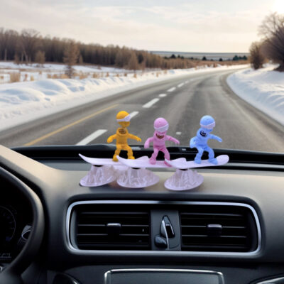 Inertia Skiing Man Car Dashboard Ornament