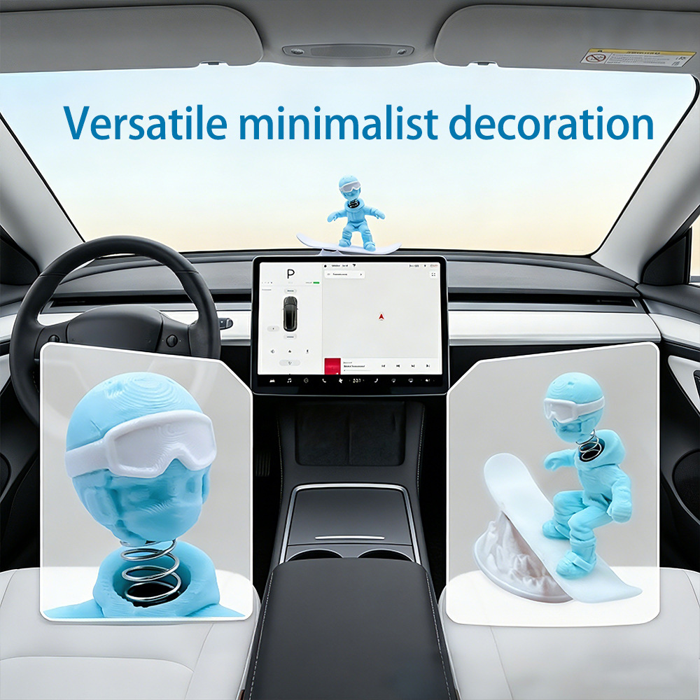 Inertia Skiing Man Car Dashboard Ornament