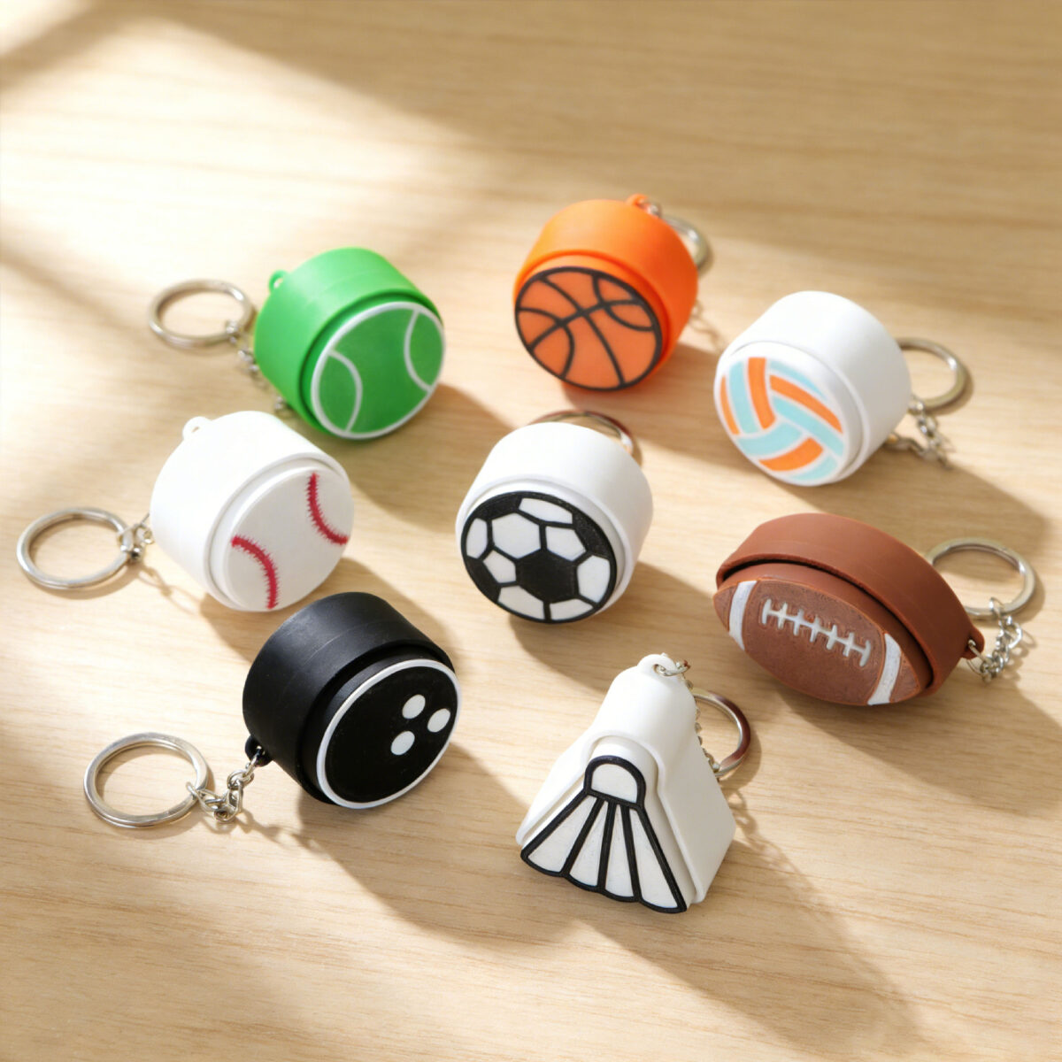 Push Button Stress Relief Ball Keychain Toy