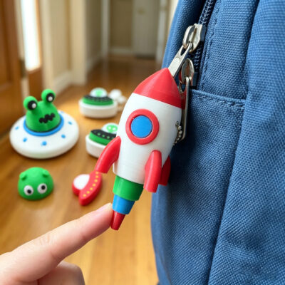 3D printed space-themed fidget button11 3D printed space-themed fidget button